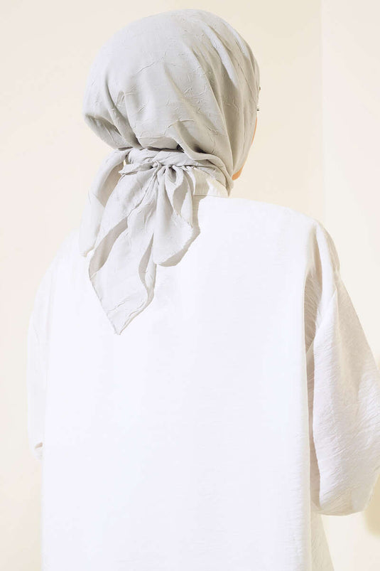 Bamboo Crinkle Scarf Melange Gray