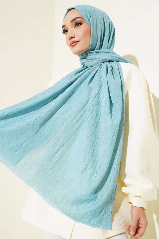 Bambu Kraş Şal Açık Mavi