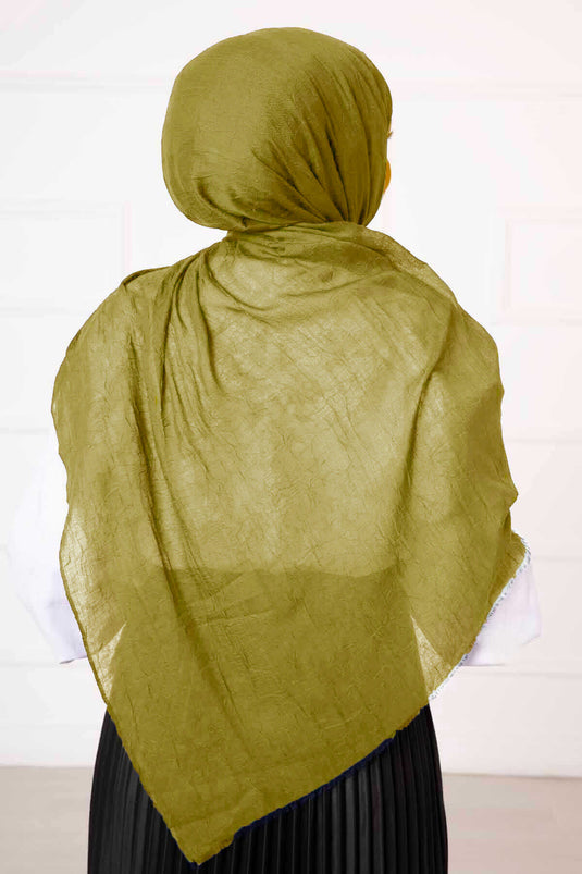 شال الخيزران الزيتي الأخضر