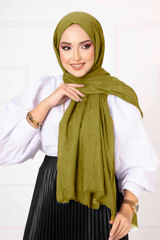 شال الخيزران الزيتي الأخضر