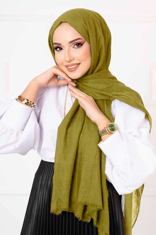 شال الخيزران الزيتي الأخضر