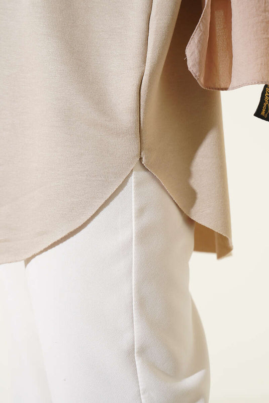 Basic Alt Dikişsiz Tunik Bej