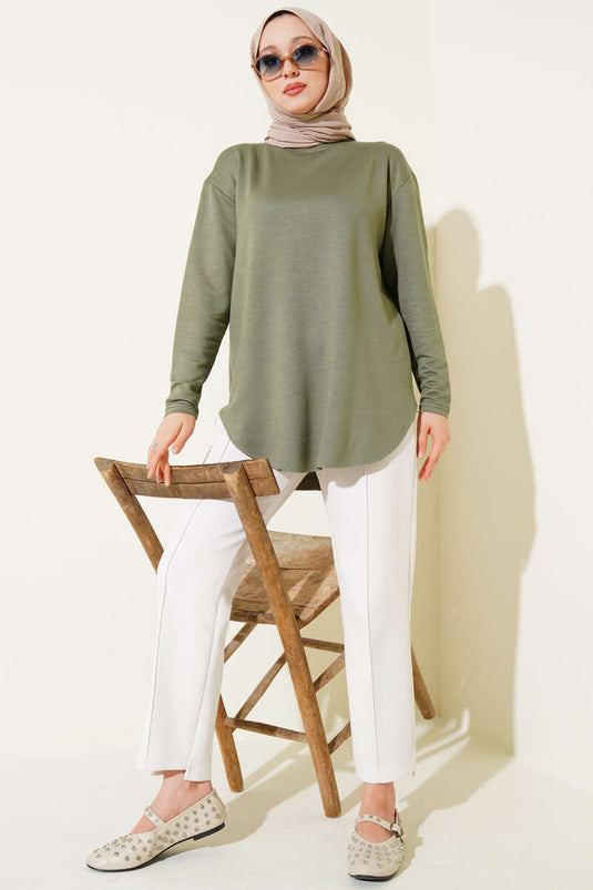 Basic Alt Dikişsiz Tunik Haki