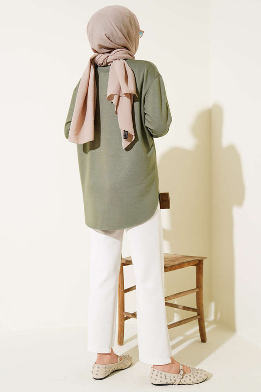 Basic Alt Dikişsiz Tunik Haki