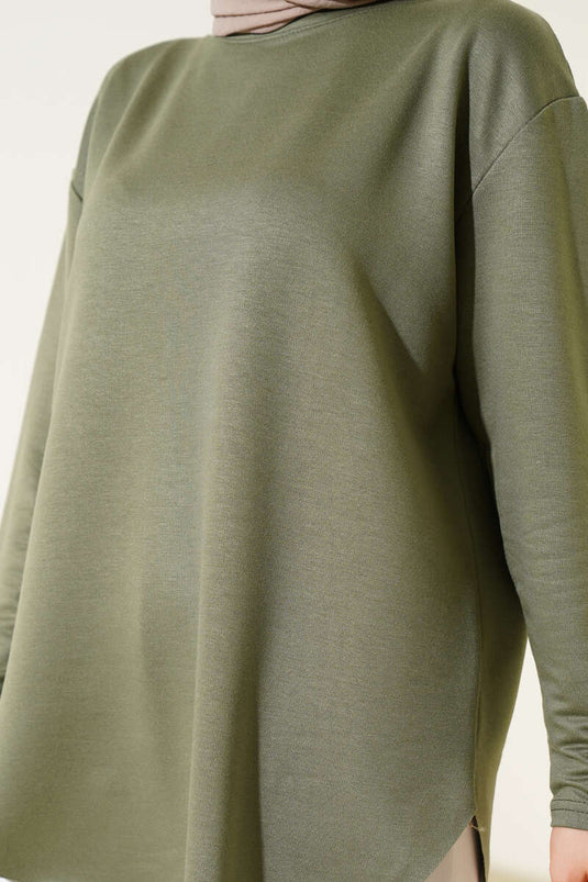 Basic Alt Dikişsiz Tunik Haki