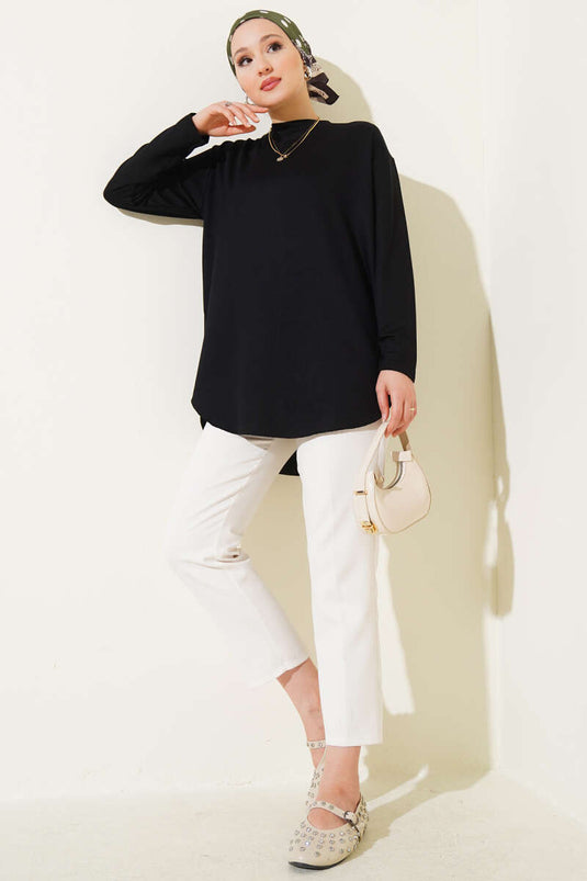 Basic Alt Dikişsiz Tunik Siyah