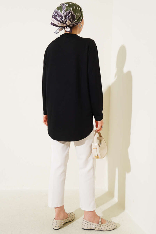 Basic Alt Dikişsiz Tunik Siyah