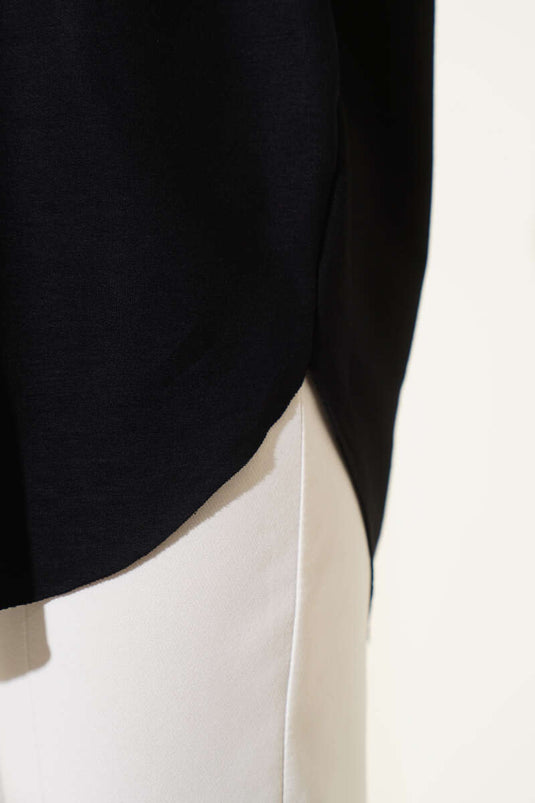 Basic Alt Dikişsiz Tunik Siyah