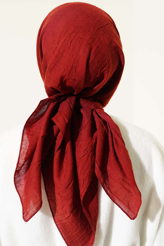Écharpe basique en bambou froissé bordeaux