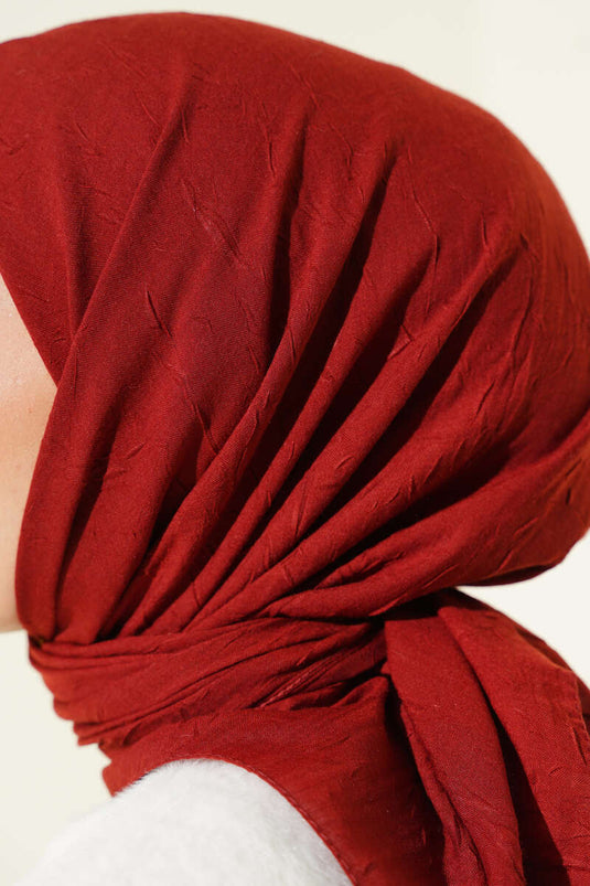 Écharpe basique en bambou froissé bordeaux