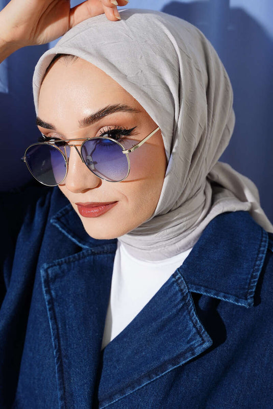 Écharpe basique en bambou argentée