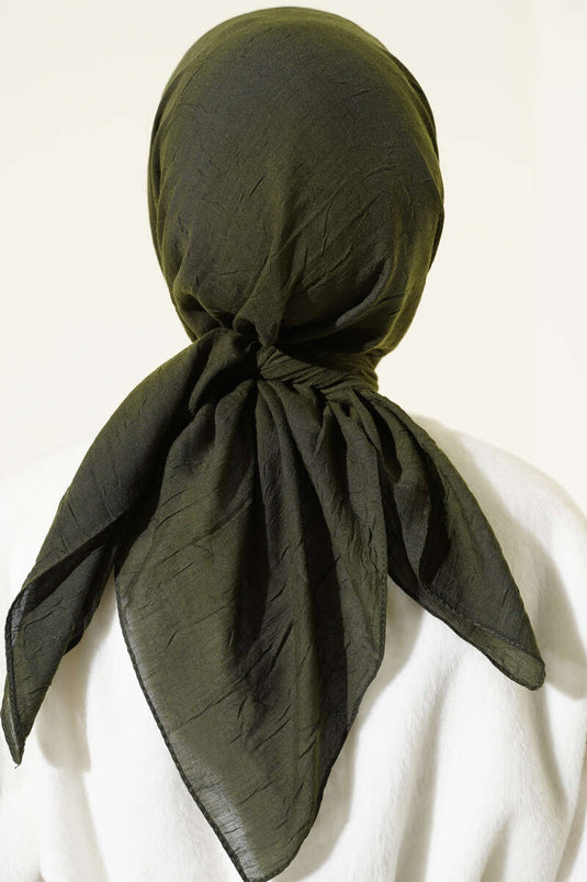 Basic Bambu Kraş Eşarp Haki
