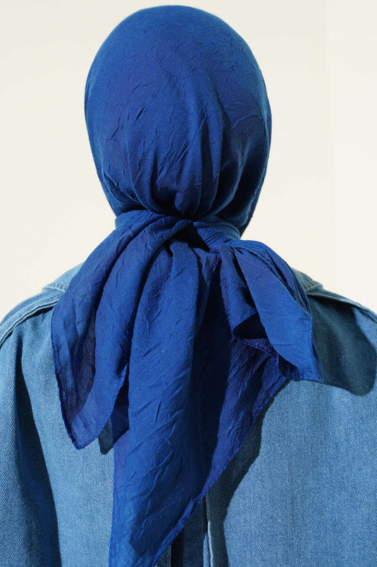 Écharpe basique en maille de bambou bleu marine