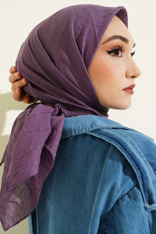 Écharpe basique en maille de bambou lilas