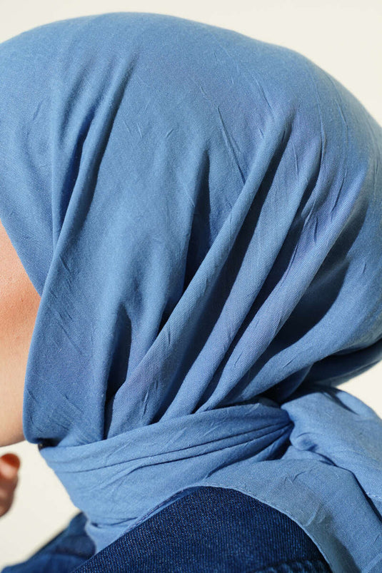 Écharpe basique en bambou Kash bleue