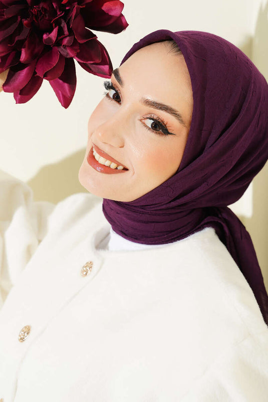 Basic Bamboo Knit Scarf Purple