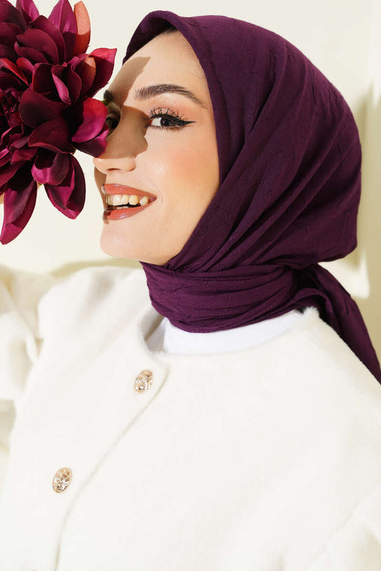 Basic Bambu Kraş Eşarp Mor