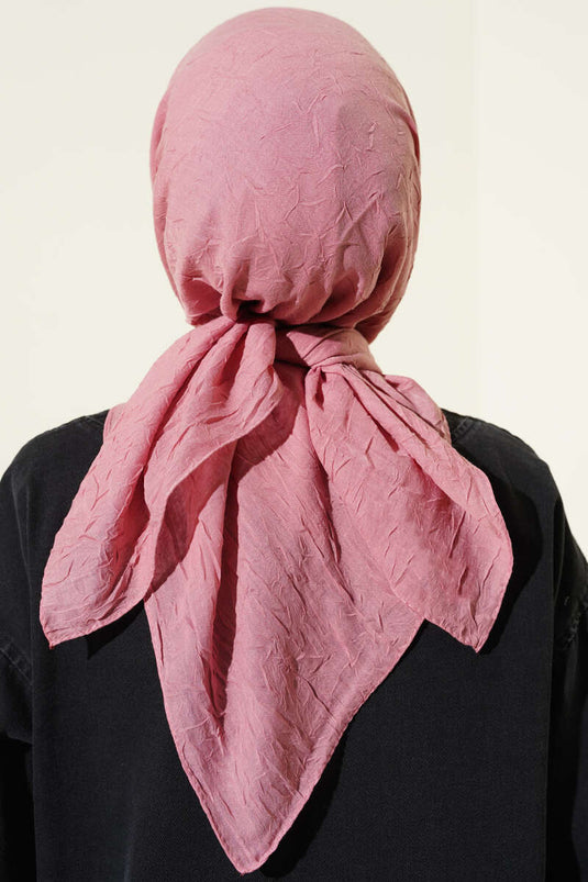 Basic Bambu Kraş Eşarp Pudra