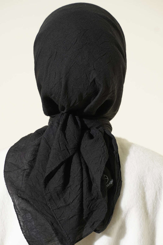 Basic Bambu Kraş Eşarp Siyah