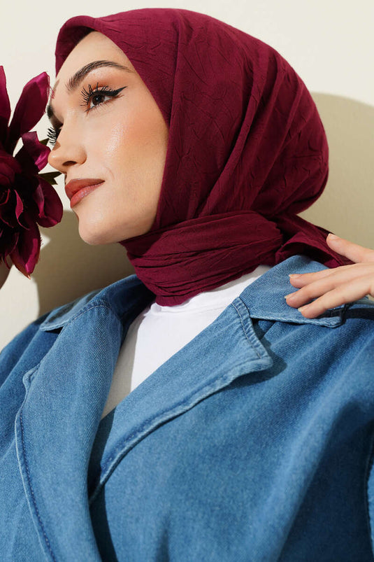 Basic Bamboo Crush Scarf Cherry Red