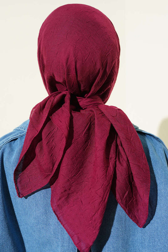 Basic Bambu Kraş Eşarp Vişne