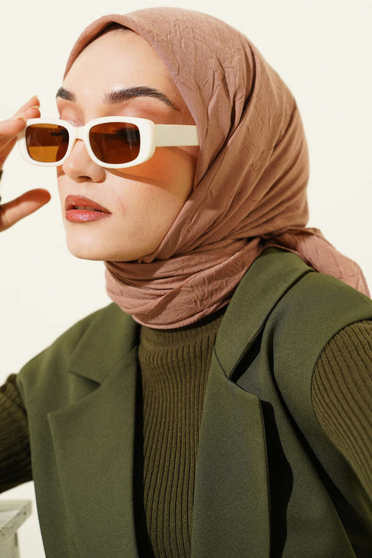 Basic Bambu Kraş Eşarp Vizon