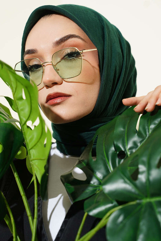 Basic Bambu Kraş Eşarp Zümrüt