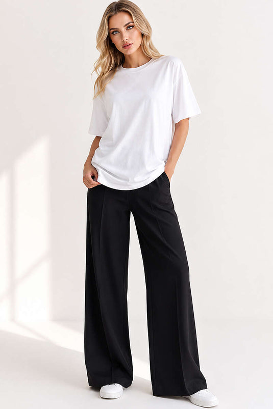 Basic Bisiklet Yaka Detaylı T-shirt Beyaz