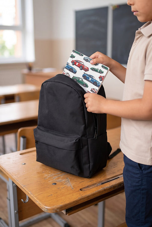 Zaino Nero Semplice Con Dettaglio Tasche
