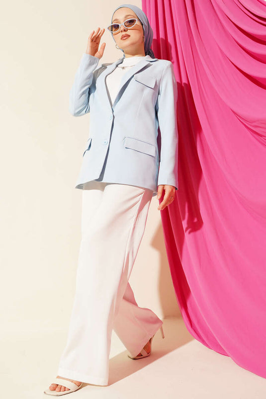 Basic Cepli Ceket Mavi