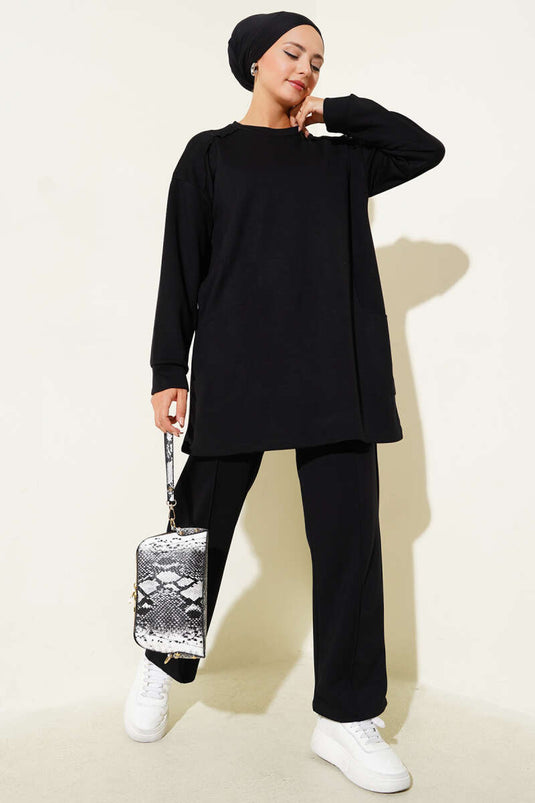 Basic Cepli İkili Takım Siyah