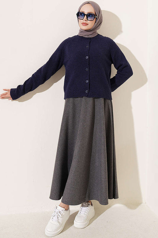 Basic Knuffeltrui Vest Donkerblauw