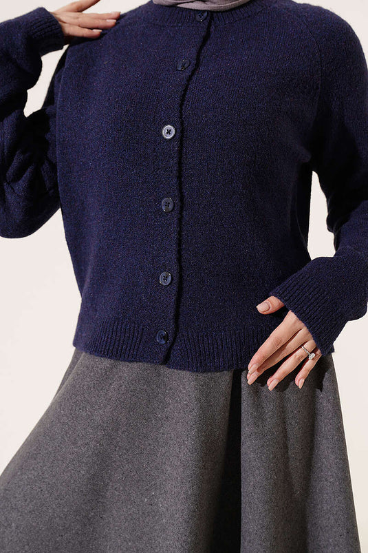 Basic Knuffeltrui Vest Donkerblauw