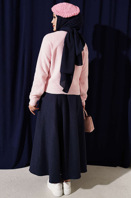 Basic Knits Met Knopen Roze