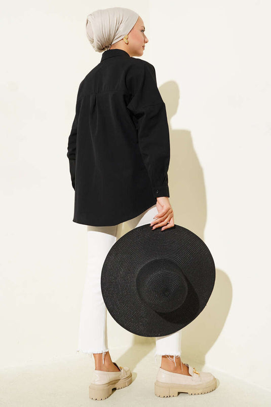 قميص أسود سادة