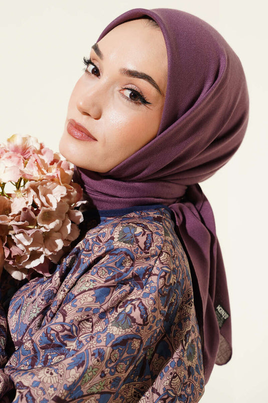 Écharpe d'hiver unie magenta basique