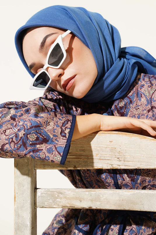 Basic Düz Kışlık Eşarp Mavi