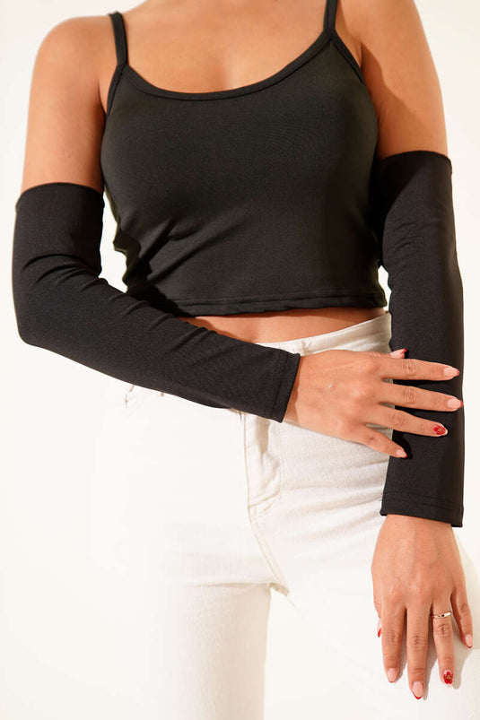 Manches de bras noires, modèle uni basique