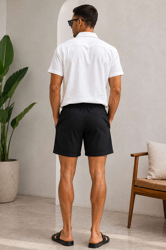 Short de bain homme basique noir
