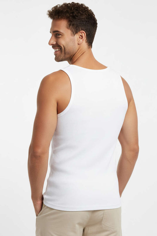 Basic Men's Athletic Tank Top White
