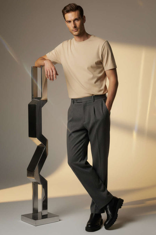 T-shirt basique pour homme Bej