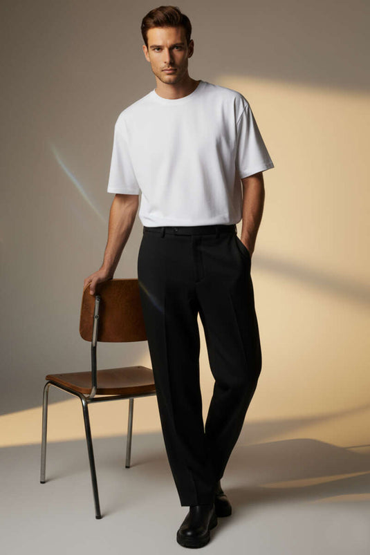 T-shirt basique blanc pour homme