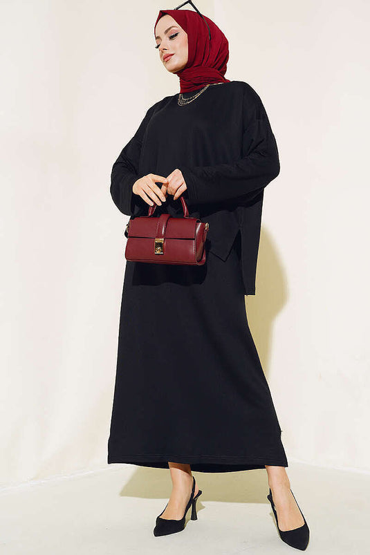 Basic Two-Piece Set with Skirt Black