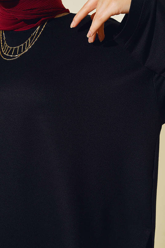 Basic Two-Piece Set with Skirt Black