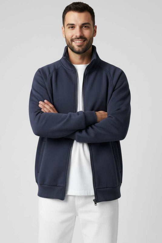 Gilet zippé basique pour homme, gris foncé