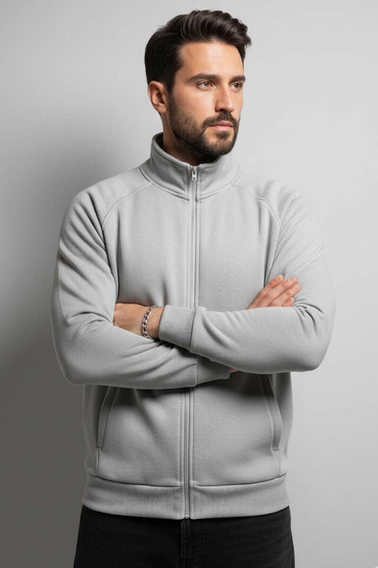 Gilet basique zippé gris pour homme