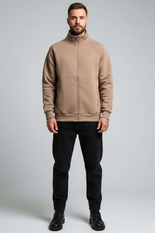 Gilet zippé basique pour homme, marron