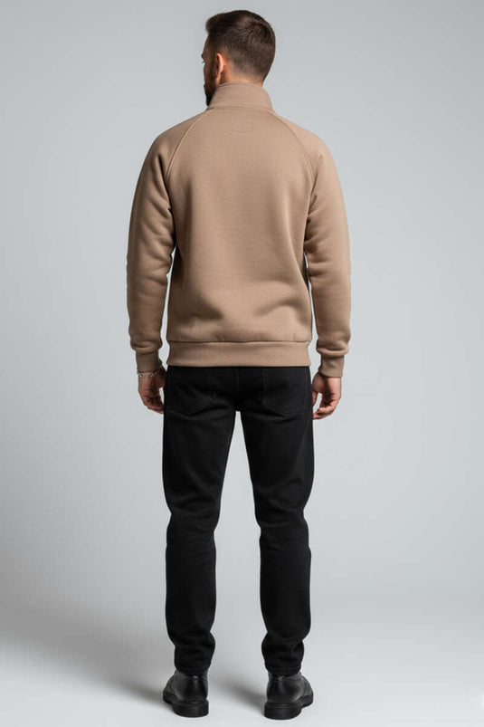 Gilet zippé basique pour homme, marron