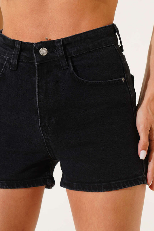 Short en jean basique gris fumé