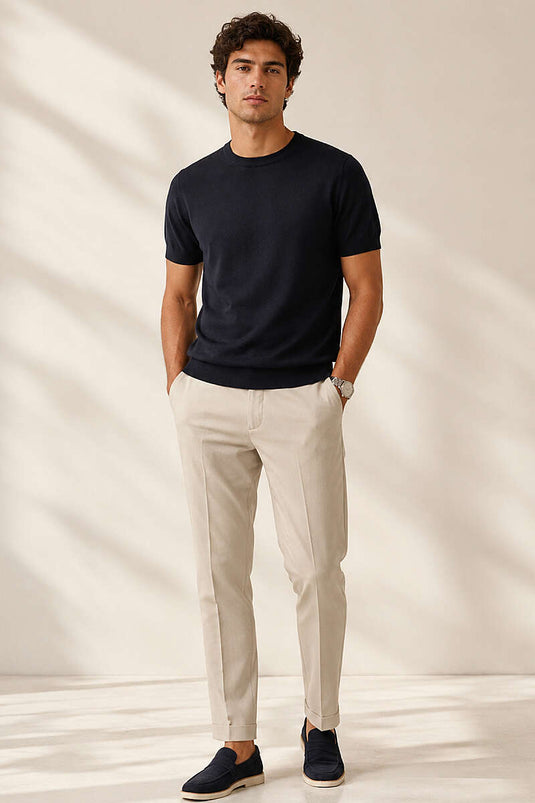 Basic Knit Men's T-shirt Black